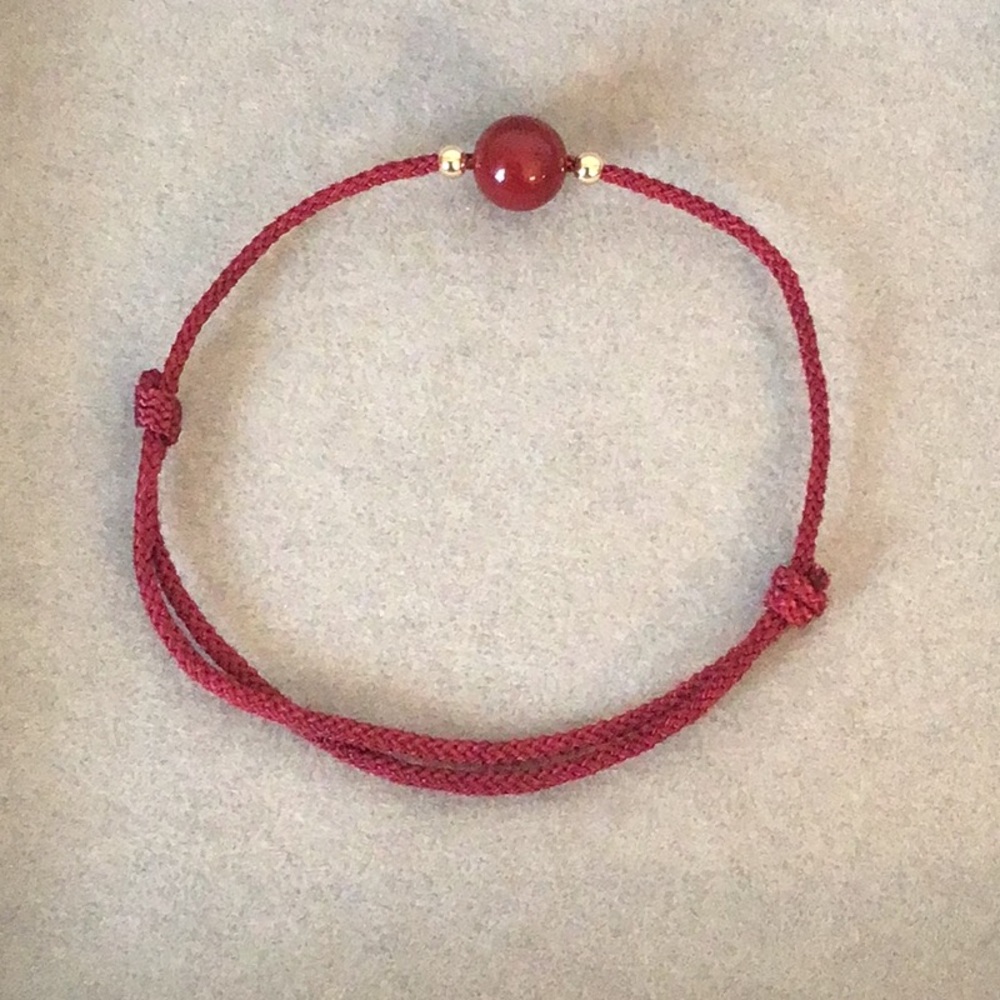 Red Burgundy Adjustable Chord Bracelet